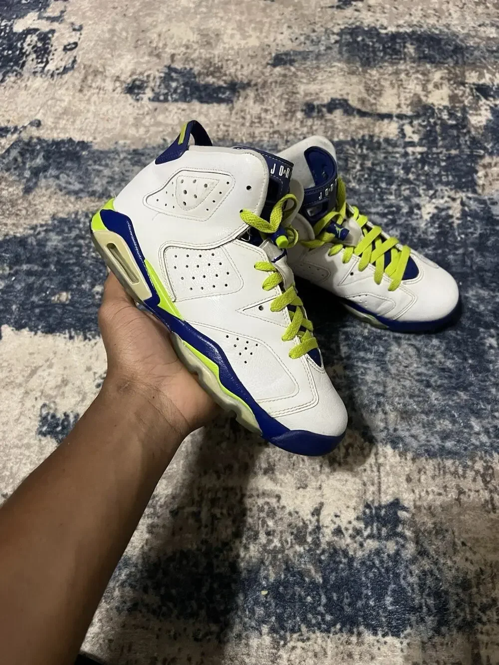 Size 6.5y- Nike Jordan 6 Retro Fierce Green GG 2014 543390-108 Seahawks Green